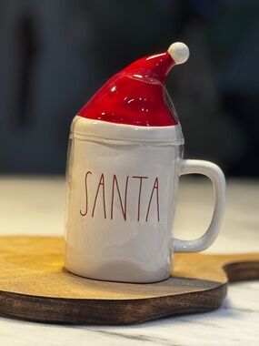 New Rae Dunn "SANTA" White Figural Coffee Mug
